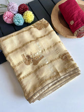 Viscose Glass Organza Chex Weaves Butterfly Saree  (Product Code: AS-823)